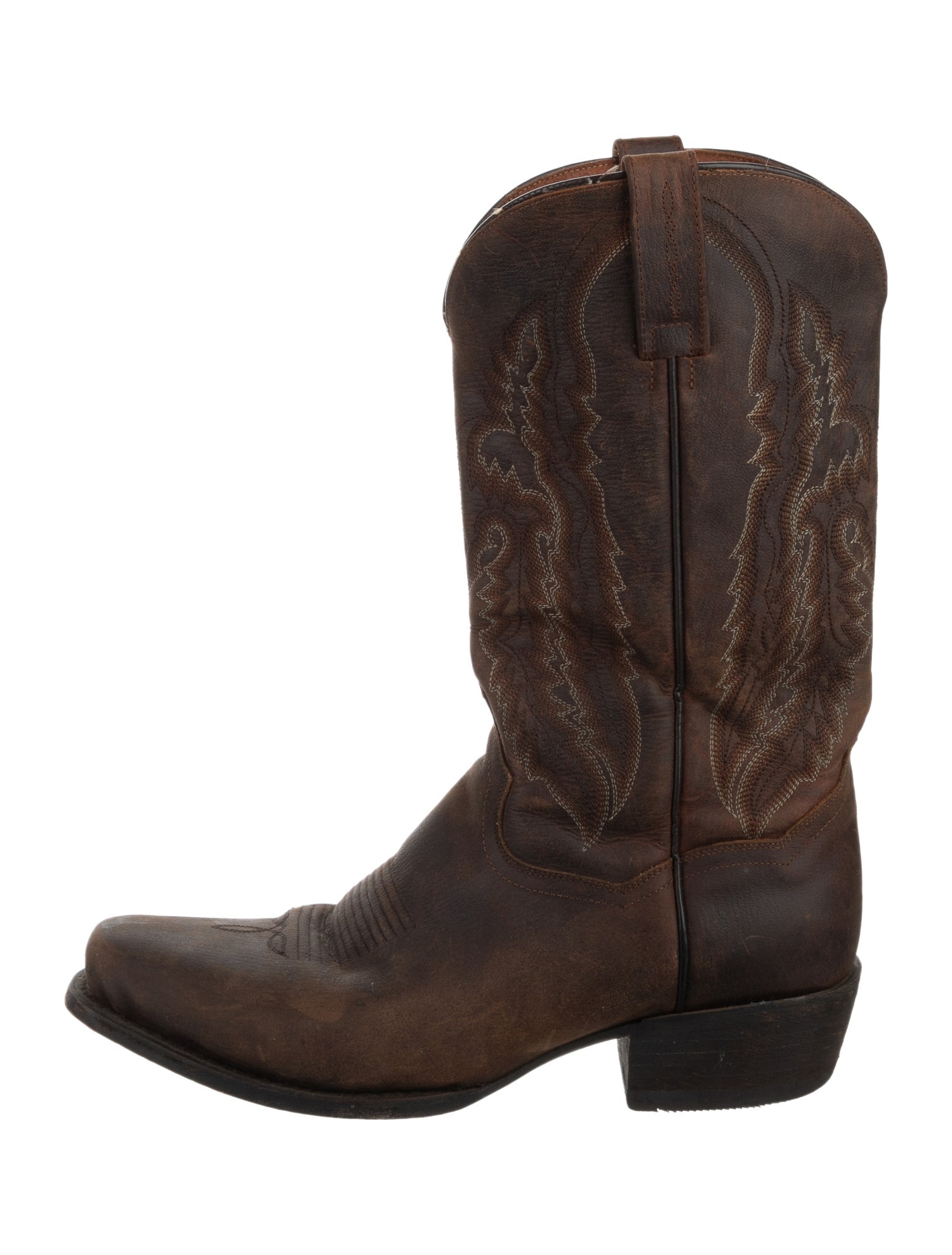 Dan Post Leather Embroidered Accent Western Boots