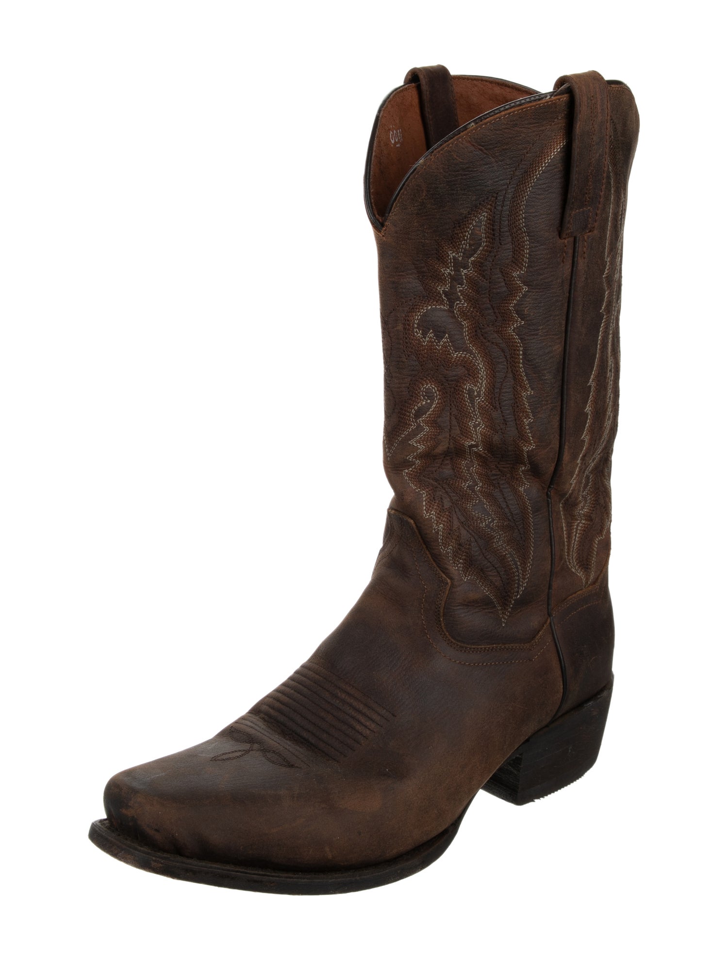 Dan Post Leather Embroidered Accent Western Boots