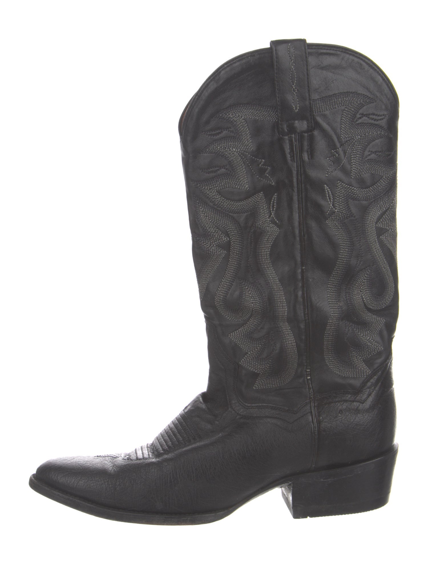 Dan Post Leather Embroidered Accent Western Boots