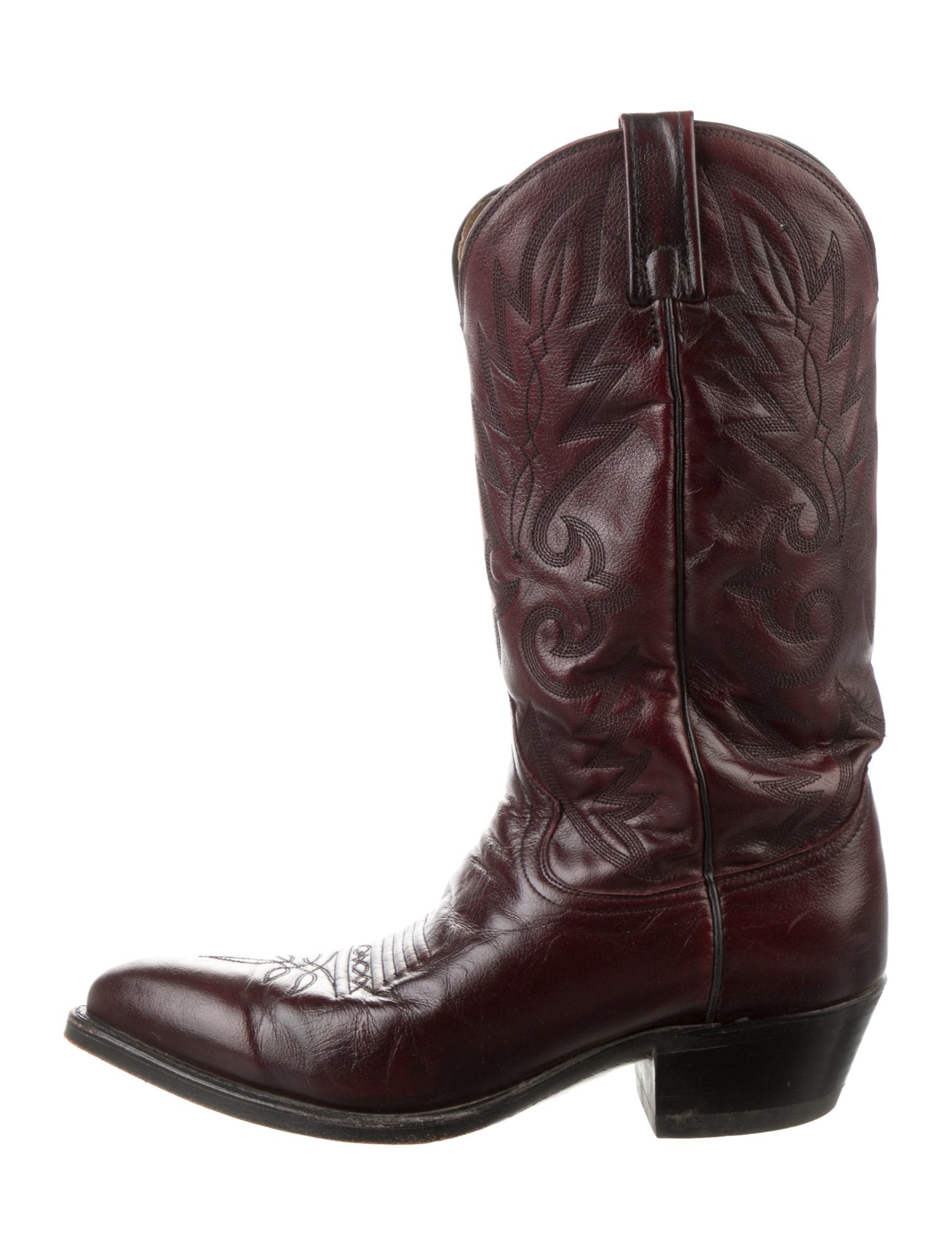 Dan Post Leather Embroidered Accent Western Boots