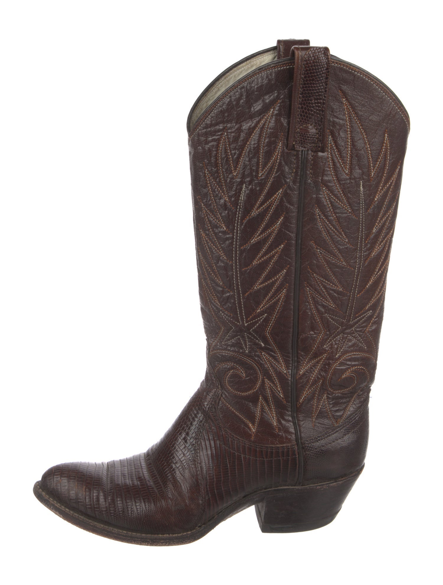 Dan Post Leather Embroidered Accent Western Boots