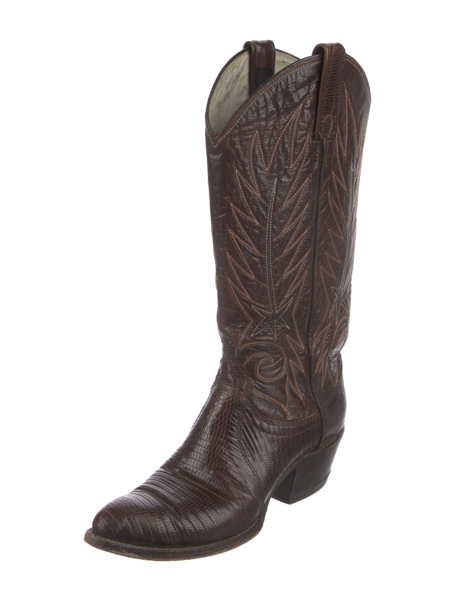 Dan Post Leather Embroidered Accent Western Boots