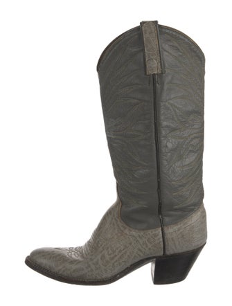 Dan Post Leather Embroidered Accent Western Boots