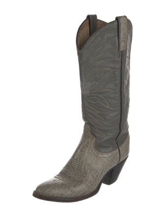 Dan Post Leather Embroidered Accent Western Boots