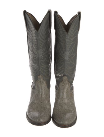 Dan Post Leather Embroidered Accent Western Boots