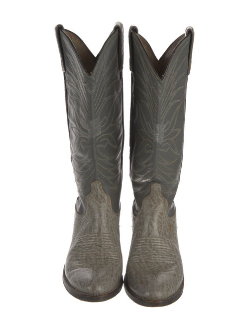 Dan Post Leather Embroidered Accent Western Boots
