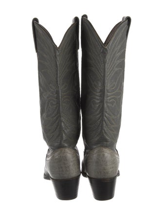 Dan Post Leather Embroidered Accent Western Boots