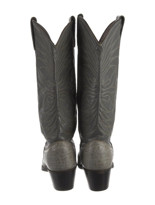 Dan Post Leather Embroidered Accent Western Boots