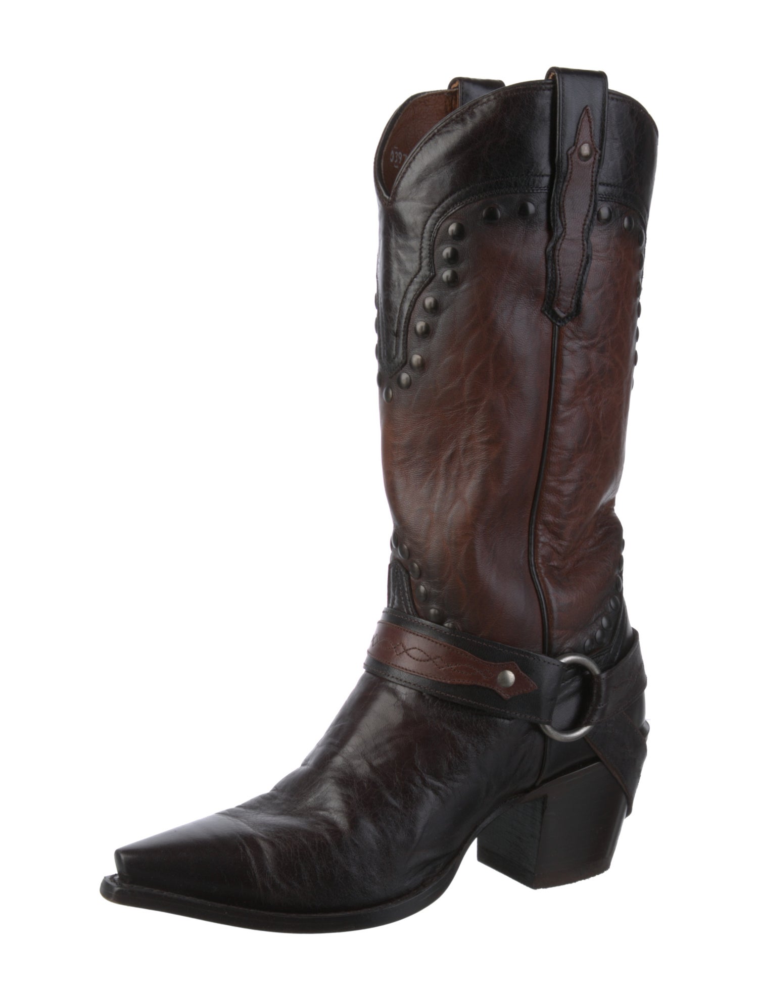 Dan Post Leather Colorblock Pattern Western Boots