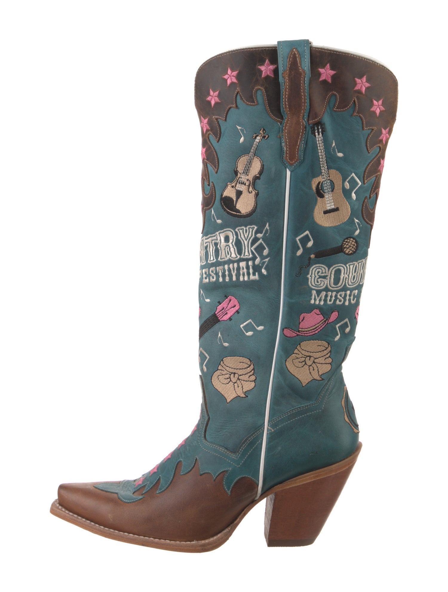 Dan Post Leather Printed Western Boots w/ Tags