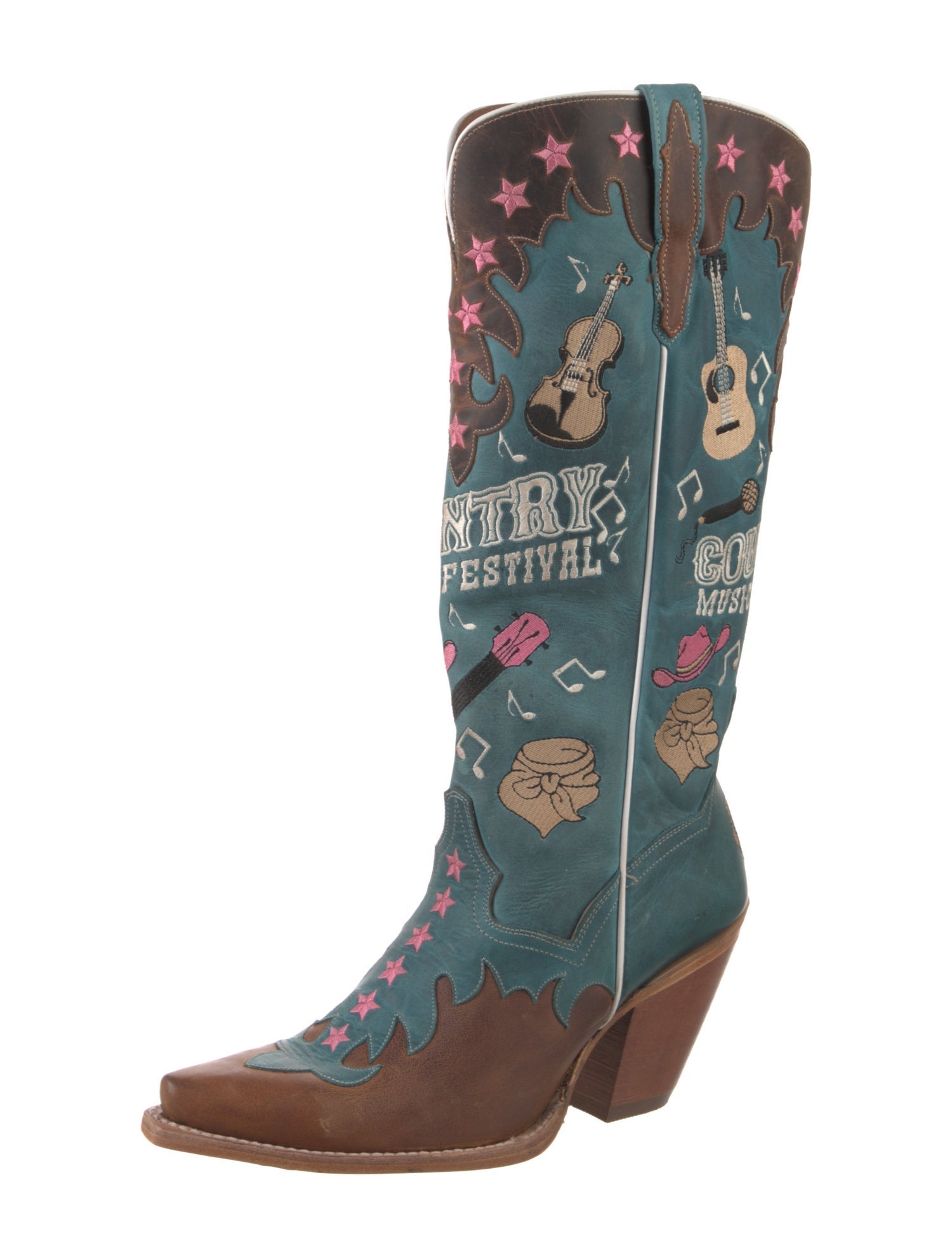 Dan Post Leather Printed Western Boots w/ Tags