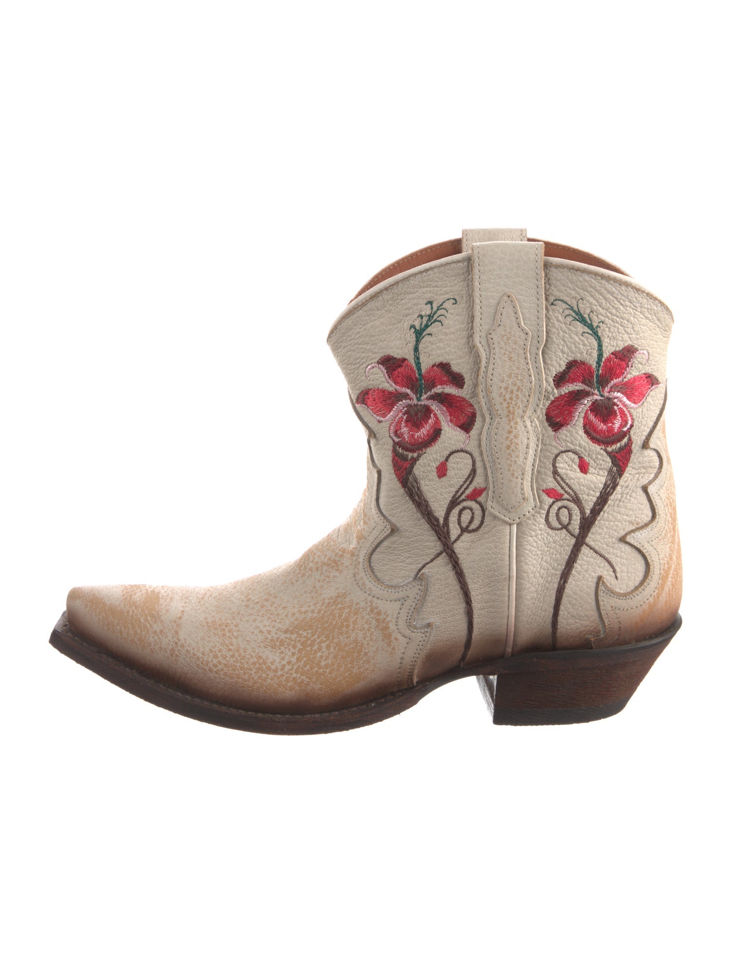 Dan Post Leather Floral Print Western Boots