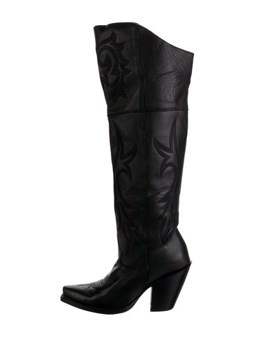 Dan Post Leather Embroidered Accent Boots