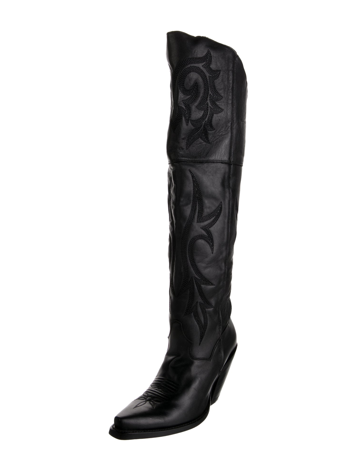 Dan Post Leather Embroidered Accent Boots