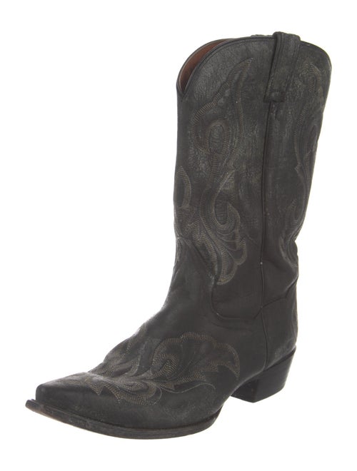 Dan Post Leather Embroidered Accent Western Boots