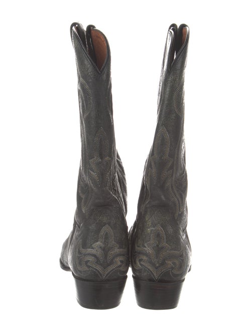 Dan Post Leather Embroidered Accent Western Boots