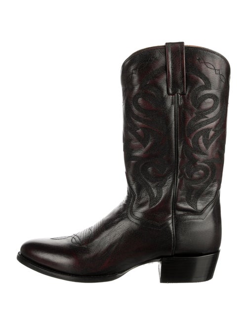 Dan Post Leather Embroidered Accent Western Boots