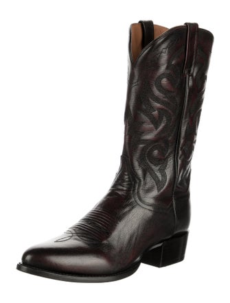 Dan Post Leather Embroidered Accent Western Boots