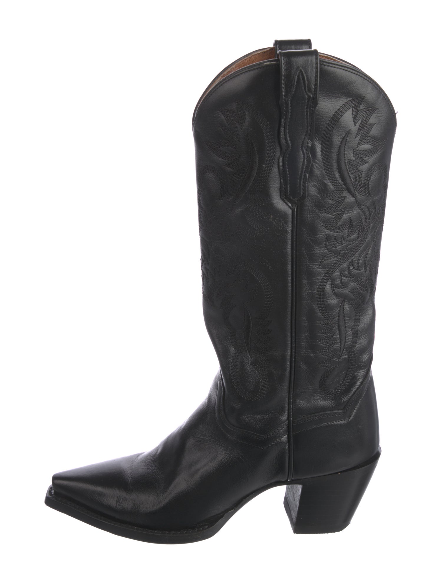 Dan Post Leather Embroidered Accent Western Boots