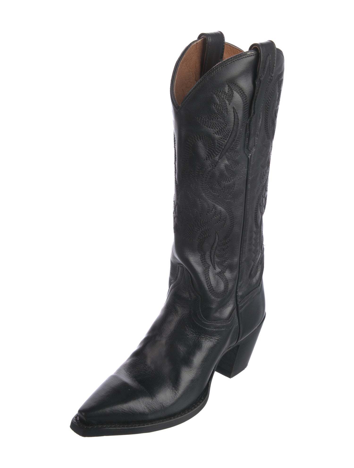 Dan Post Leather Embroidered Accent Western Boots
