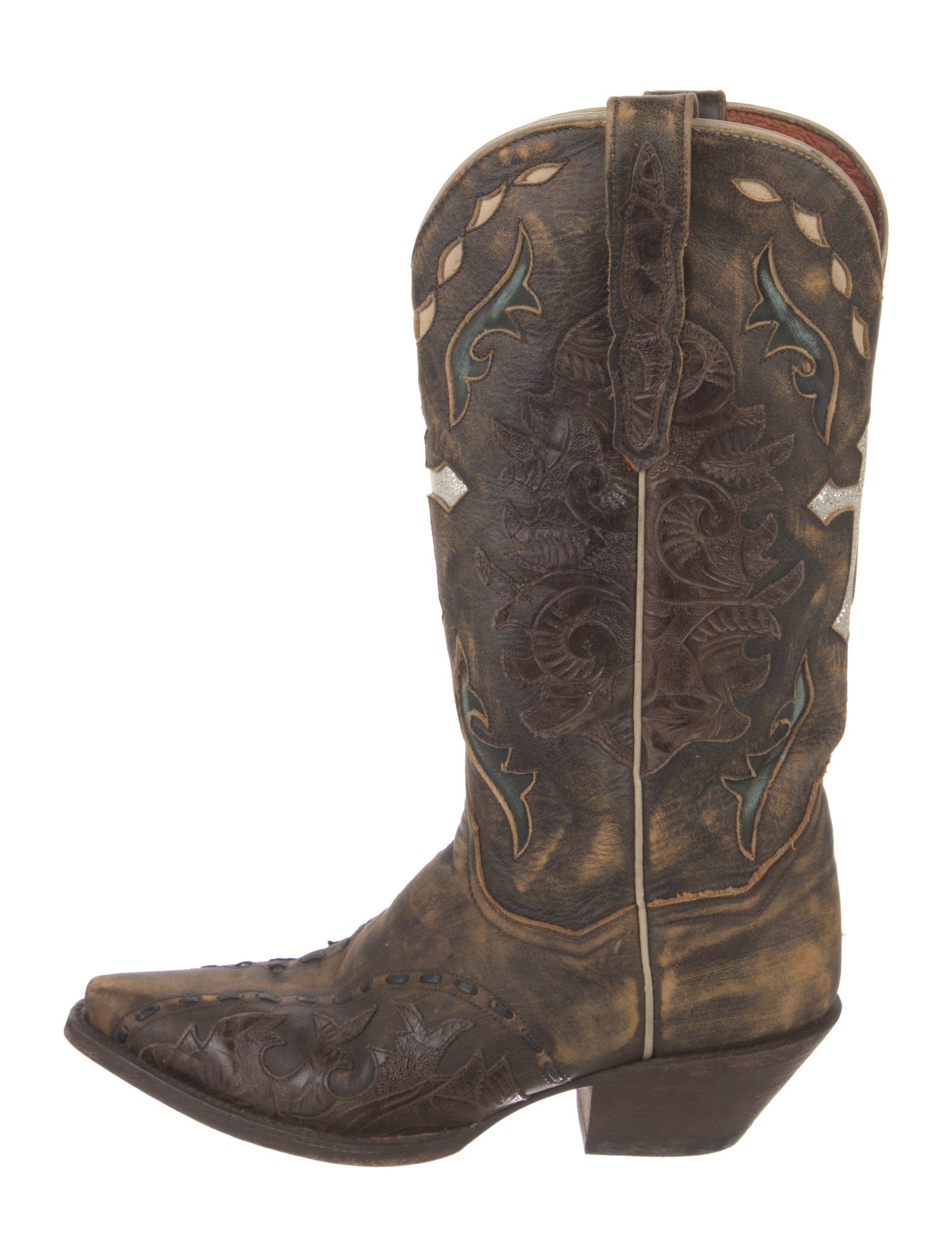 Dan Post Leather Patterned Western Boots