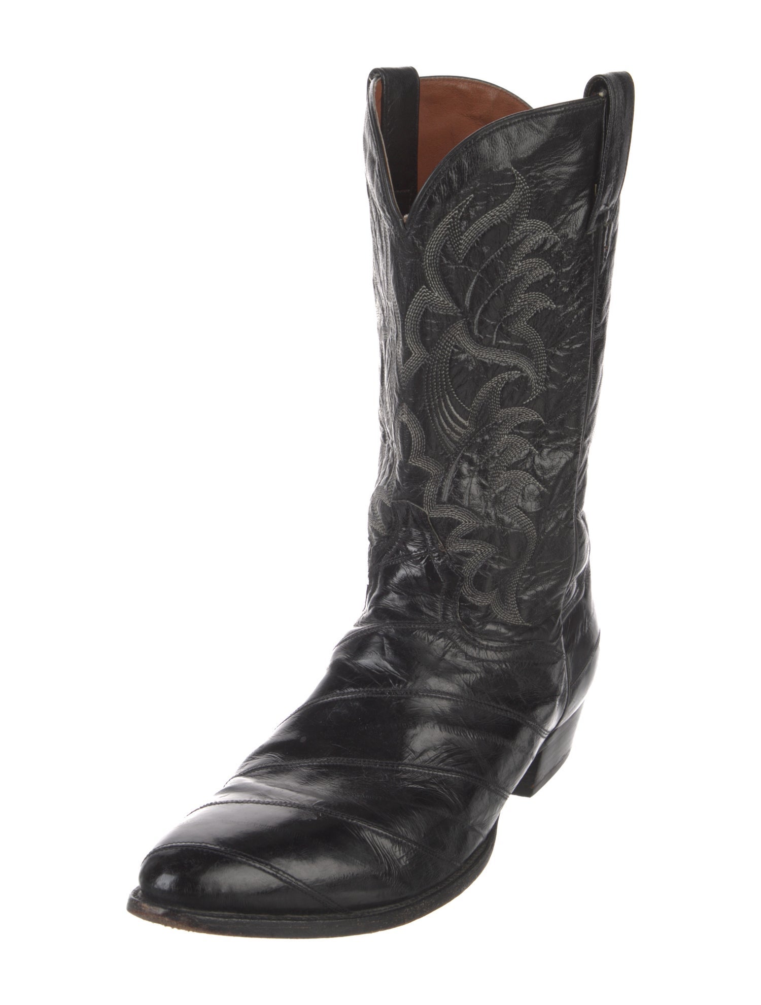 Dan Post Leather Embroidered Accent Western Boots