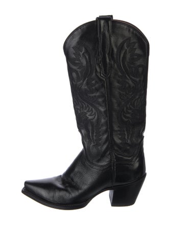 Dan Post Leather Embroidered Accent Western Boots