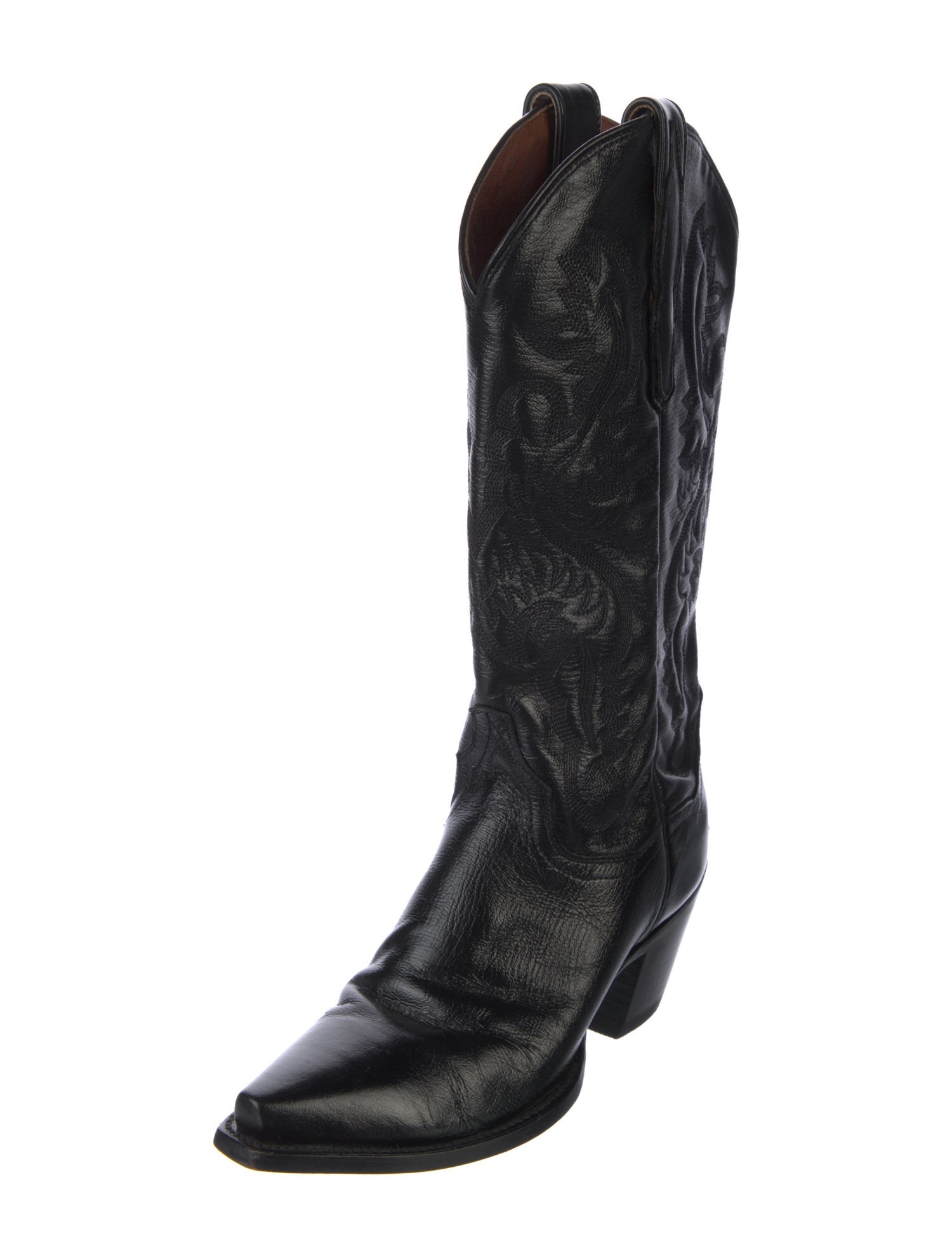 Dan Post Leather Embroidered Accent Western Boots
