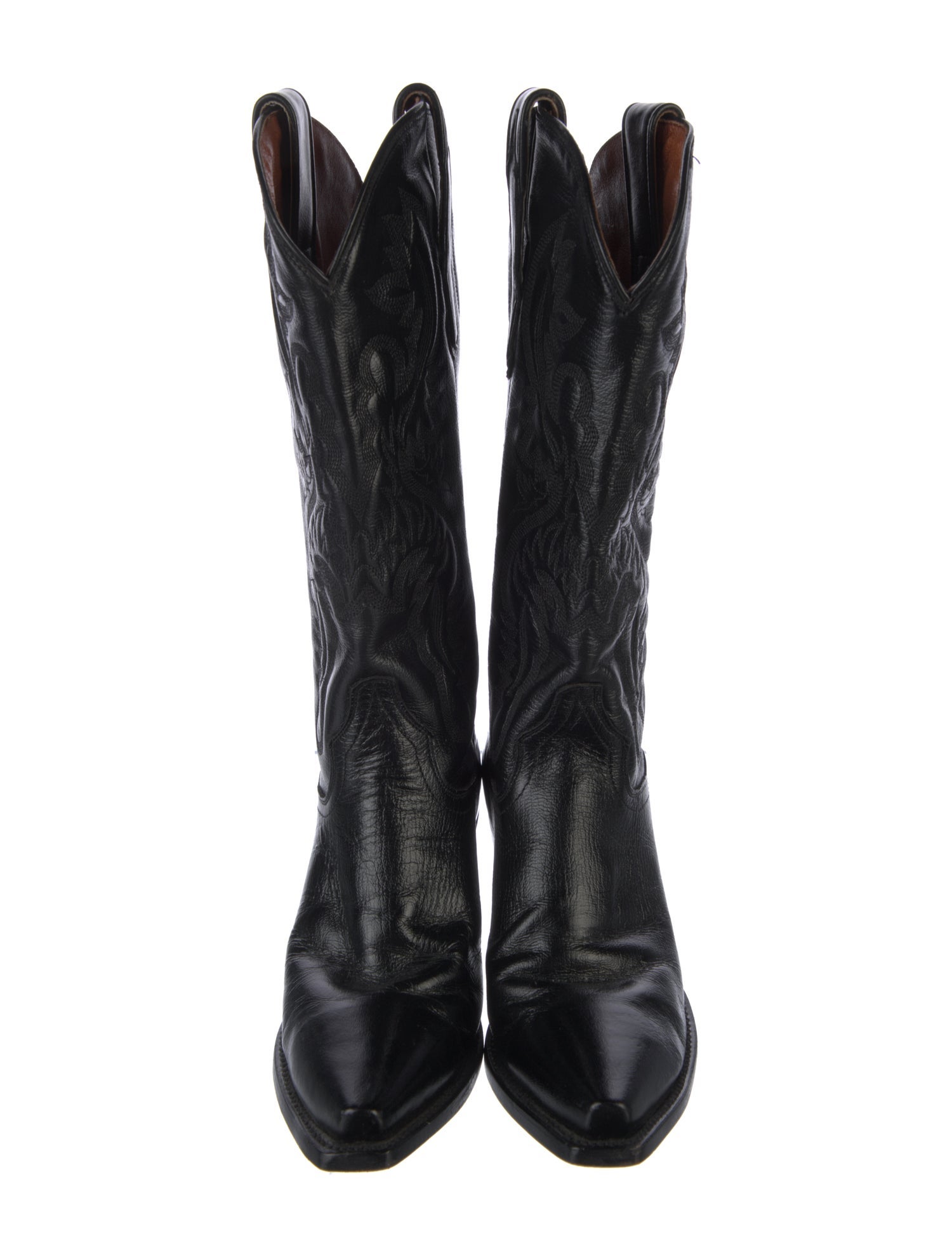 Dan Post Leather Embroidered Accent Western Boots