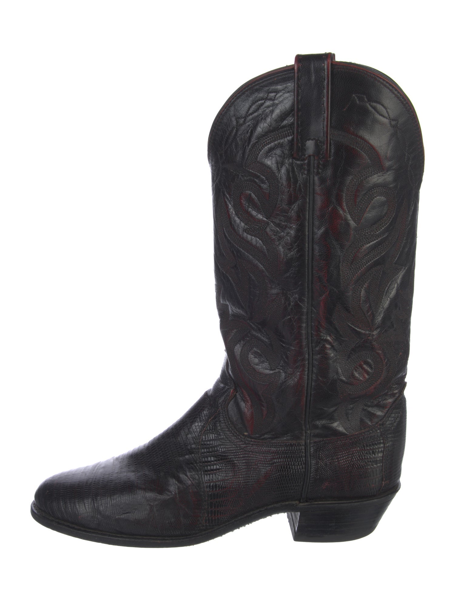 Dan Post Leather Embroidered Accent Western Boots
