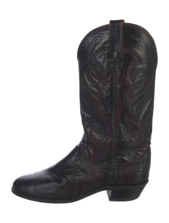 Dan Post Leather Embroidered Accent Western Boots
