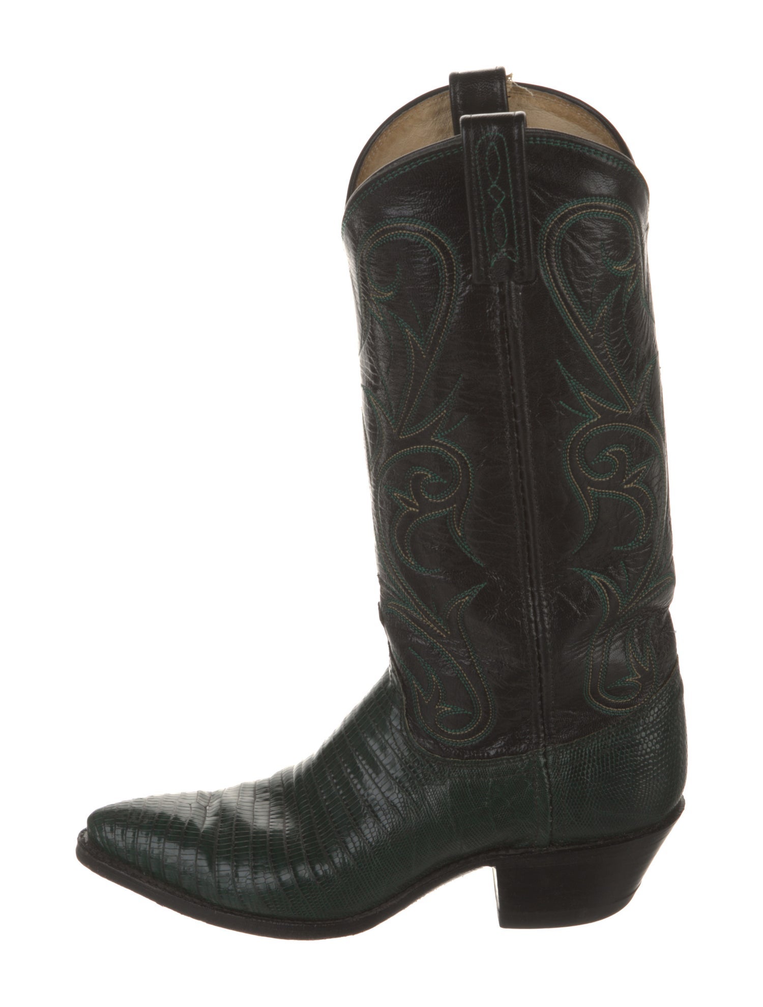 Dan Post Leather Embroidered Accent Western Boots