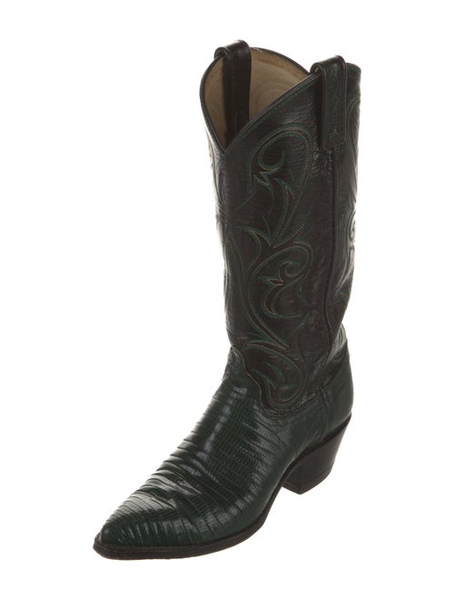 Dan Post Leather Embroidered Accent Western Boots