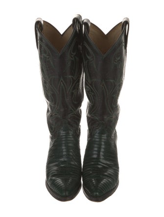Dan Post Leather Embroidered Accent Western Boots