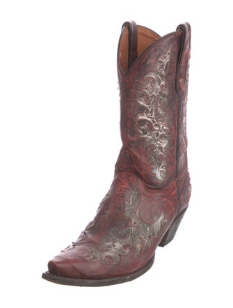 Dan Post Leather Patterned Western Boots