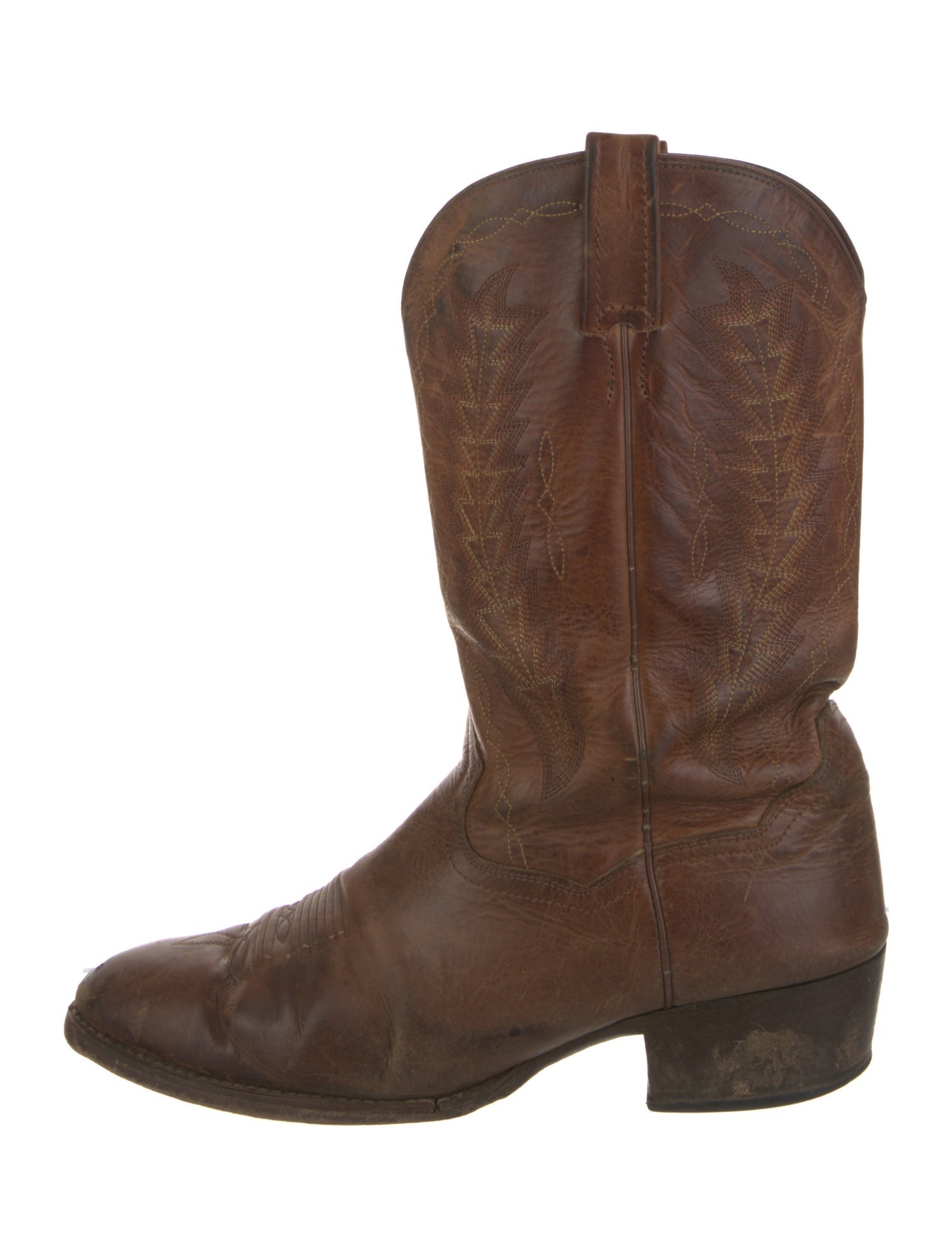 Dan Post Leather Embroidered Accent Western Boots
