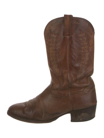 Dan Post Leather Embroidered Accent Western Boots