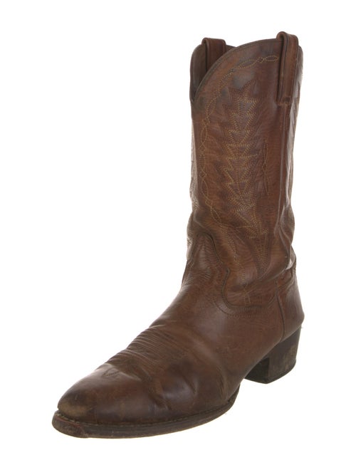 Dan Post Leather Embroidered Accent Western Boots