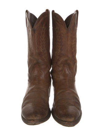 Dan Post Leather Embroidered Accent Western Boots