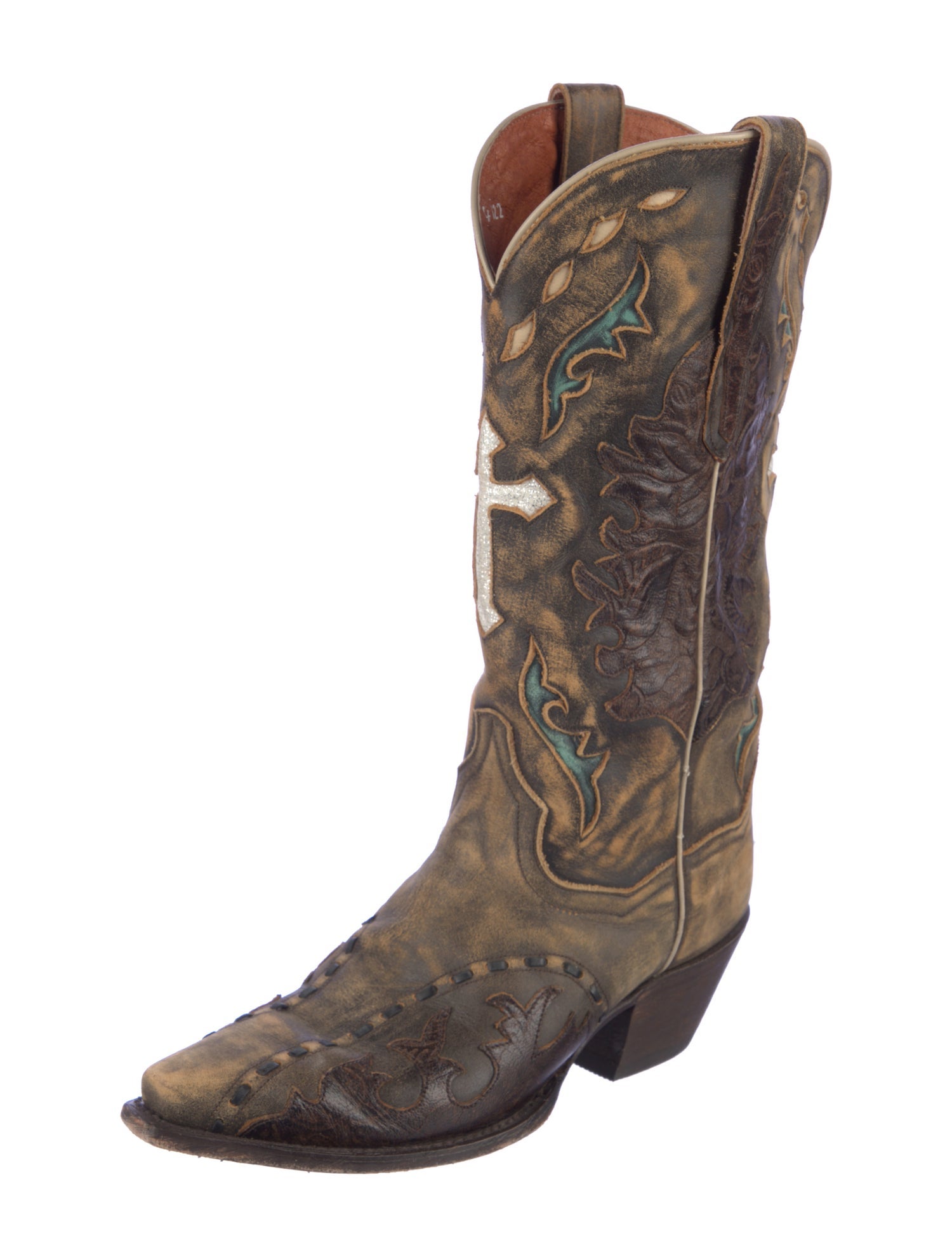 Dan Post Leather Patterned Western Boots