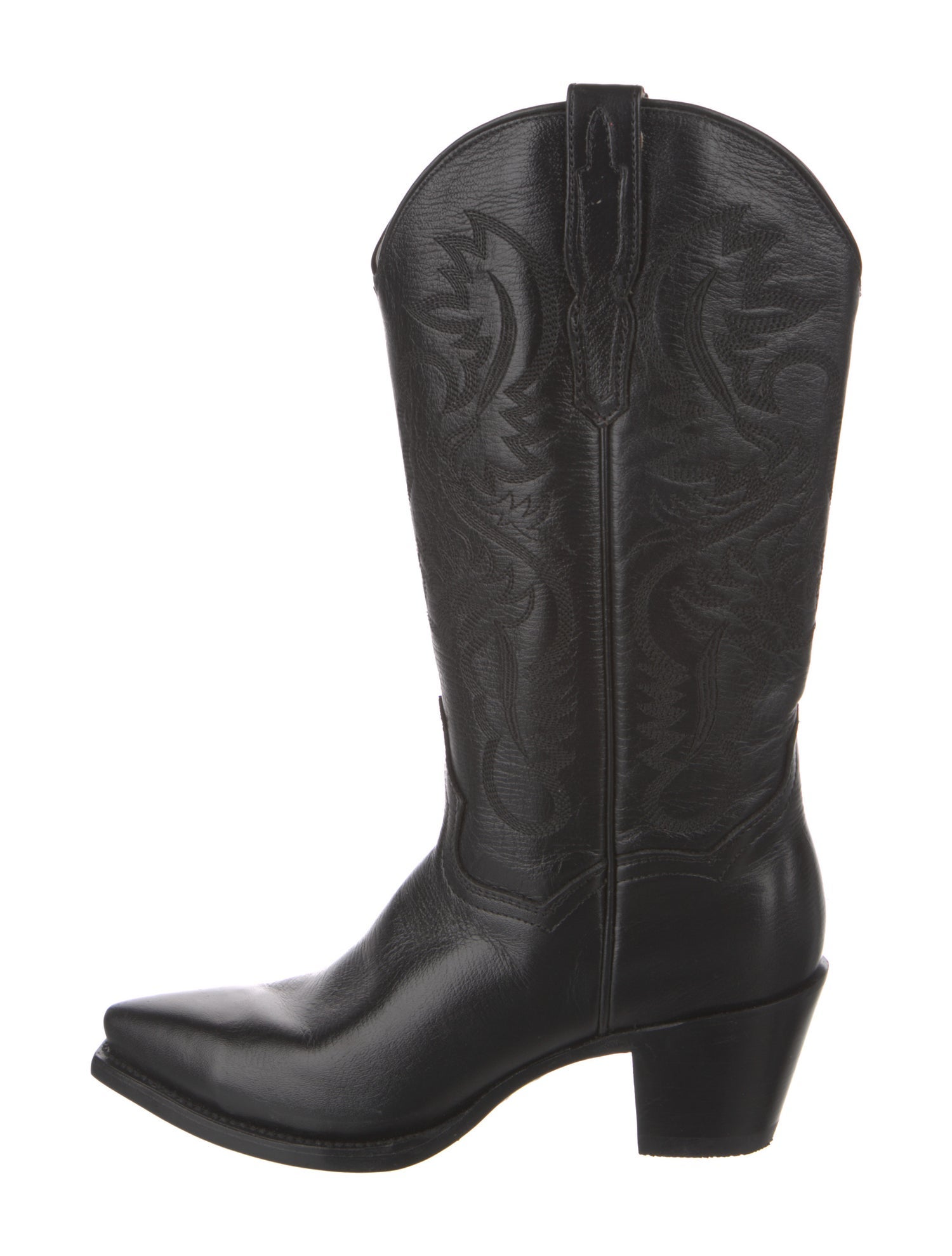 Dan Post Leather Embroidered Accent Western Boots