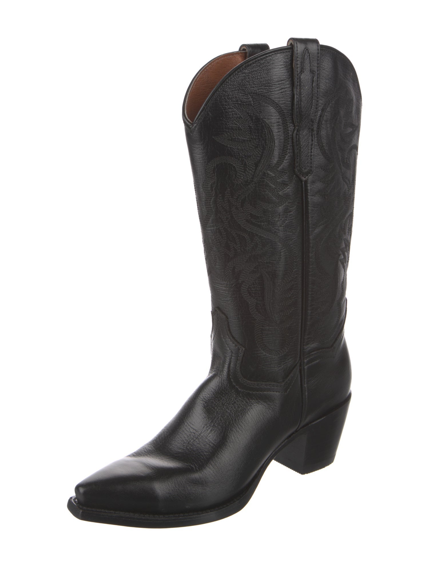 Dan Post Leather Embroidered Accent Western Boots