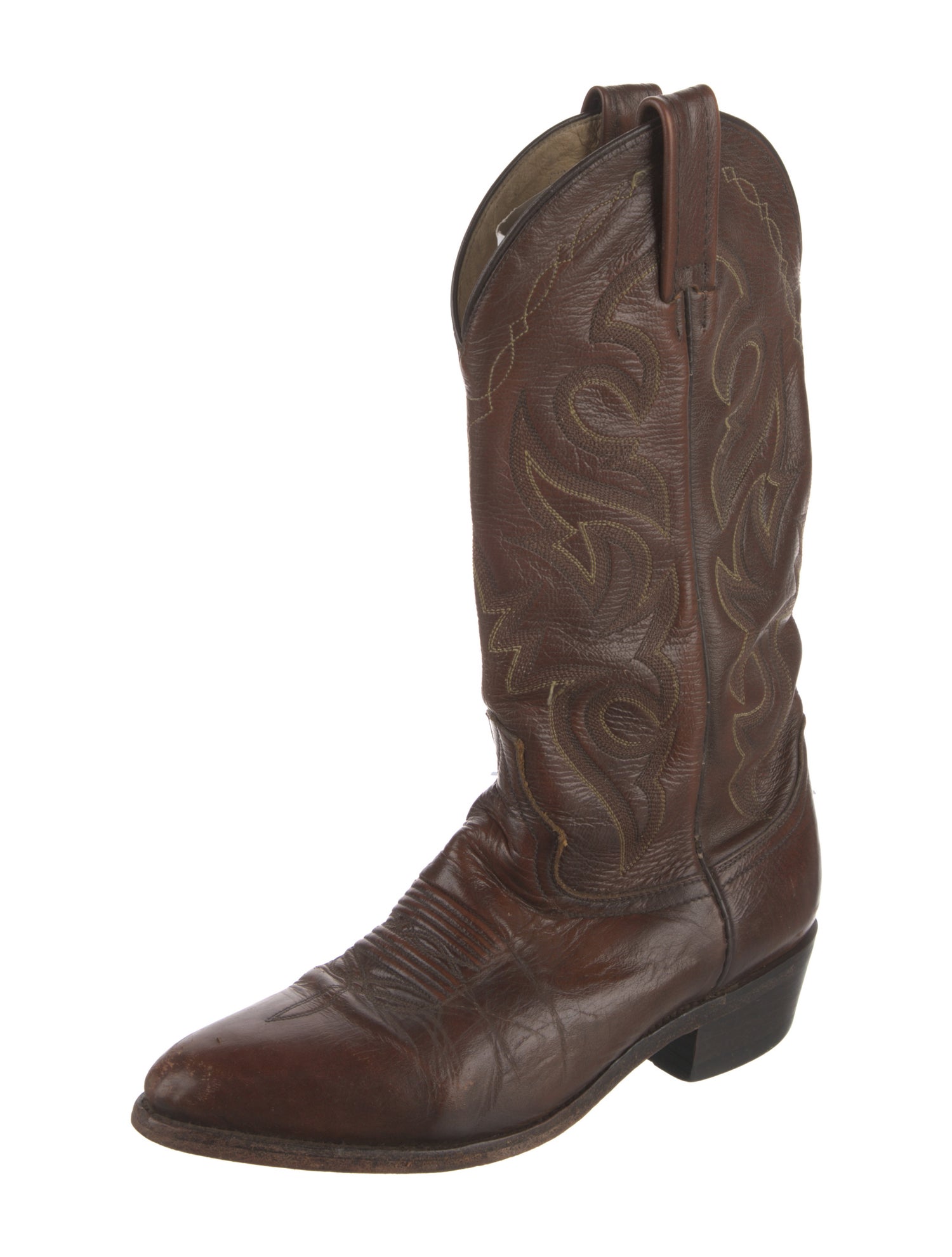 Dan Post Leather Embroidered Accent Western Boots