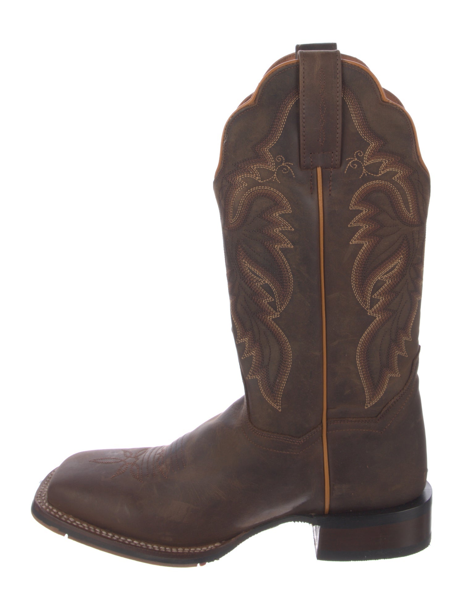 Dan Post Leather Embroidered Accent Western Boots