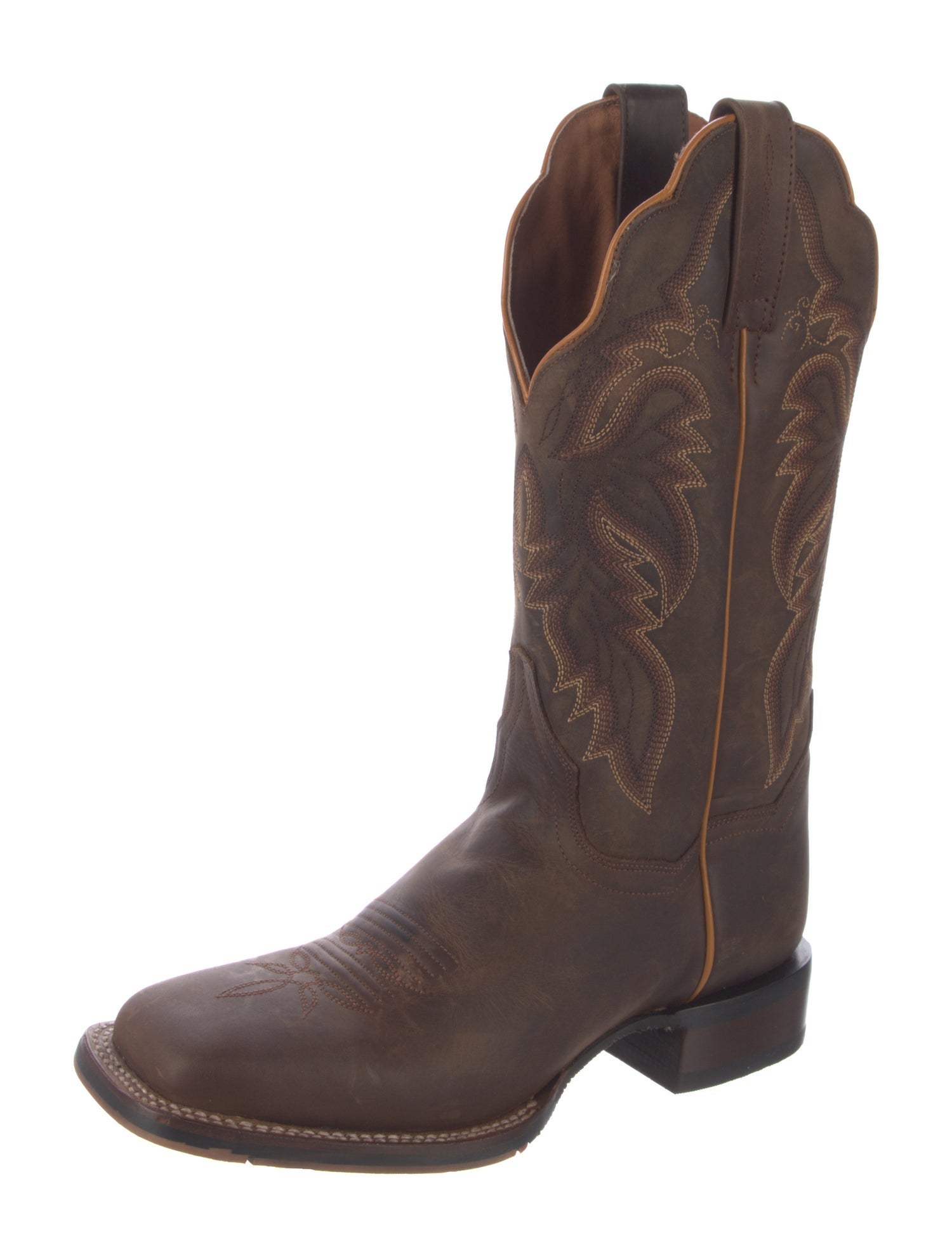 Dan Post Leather Embroidered Accent Western Boots