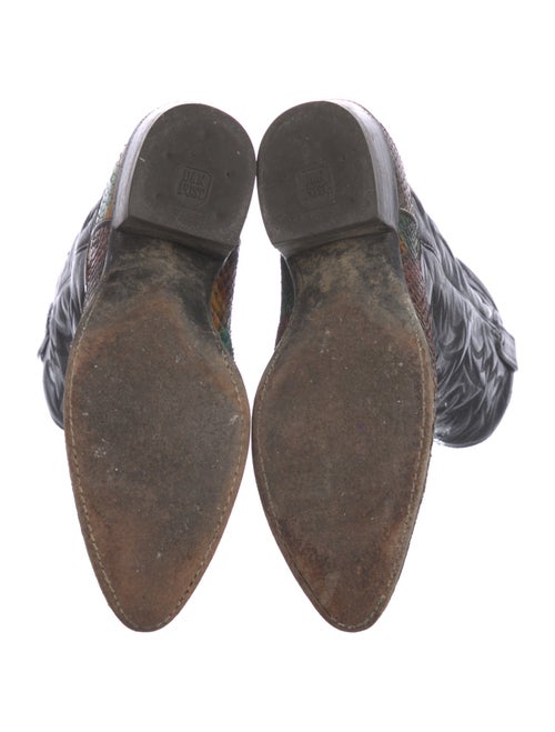 Dan Post Leather Embroidered Accent Western Boots