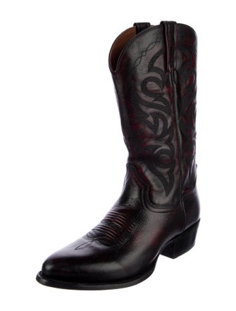 Dan Post Leather Embroidered Accent Western Boots