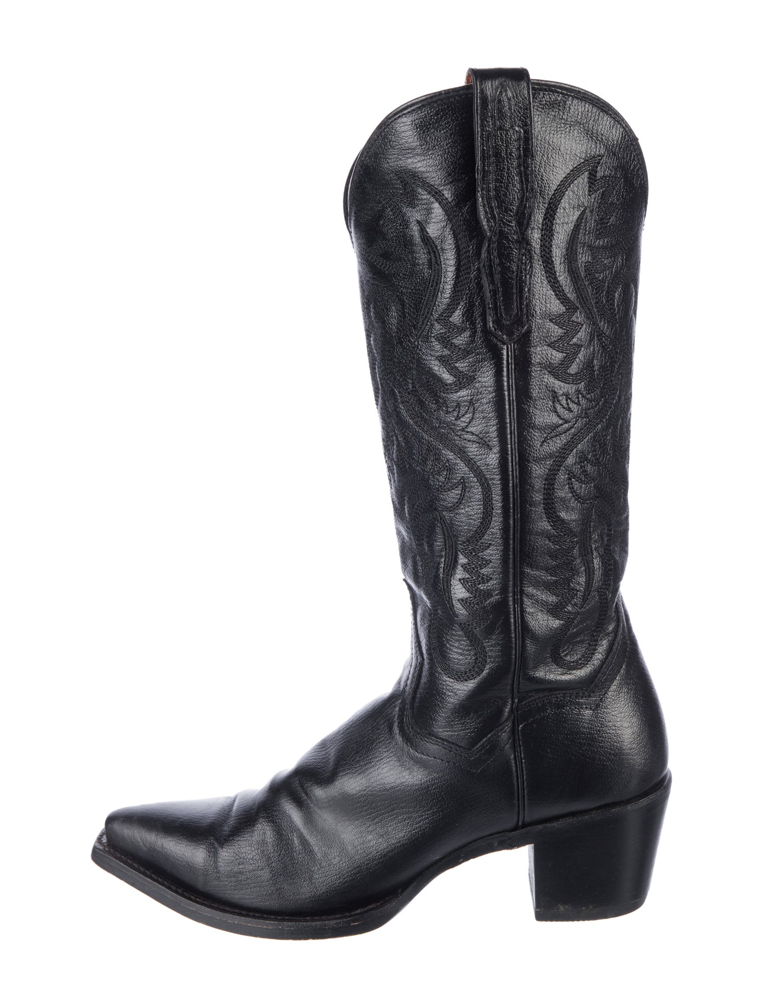 Dan Post Leather Embroidered Accent Western Boots
