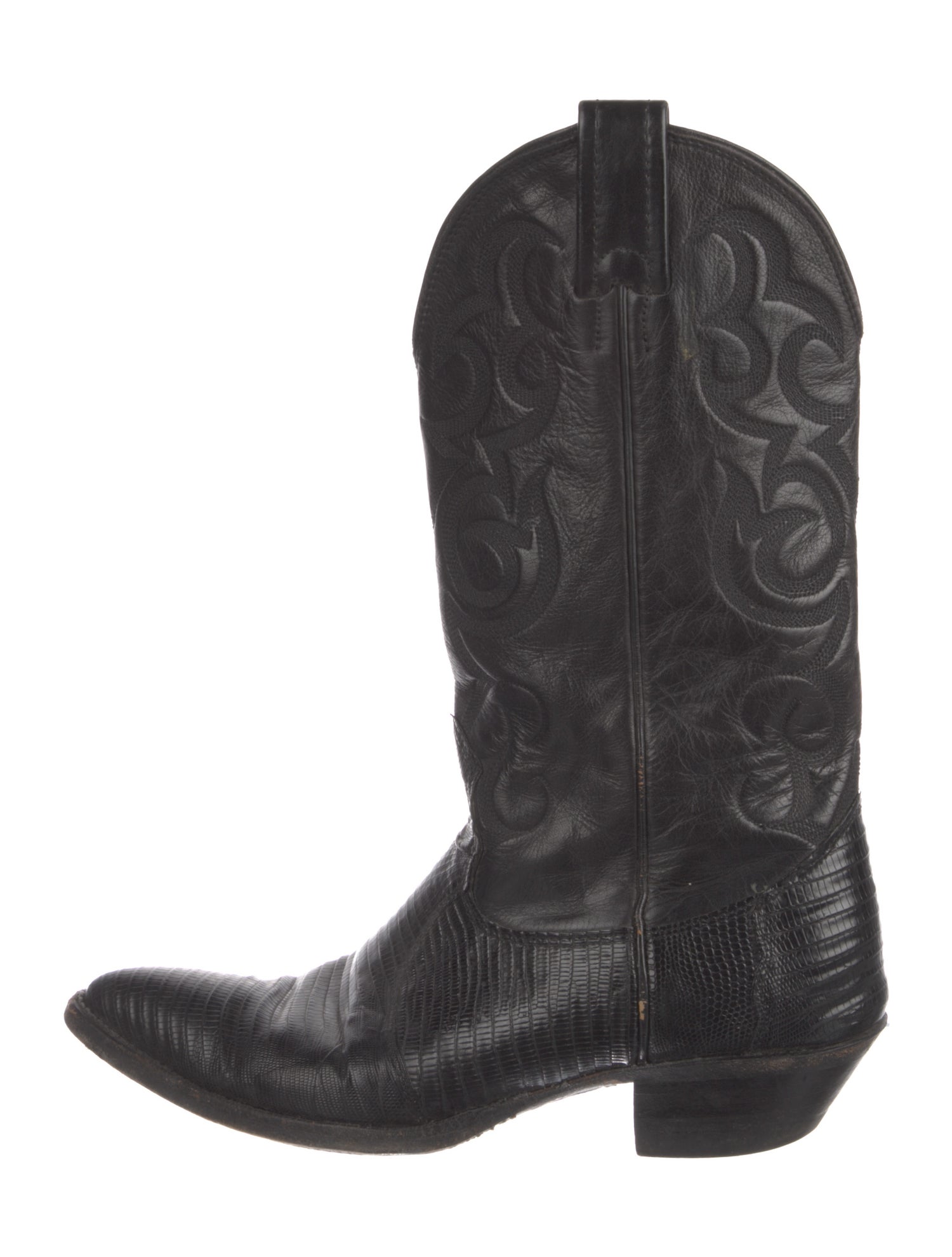 Dan Post Leather Embroidered Accent Western Boots