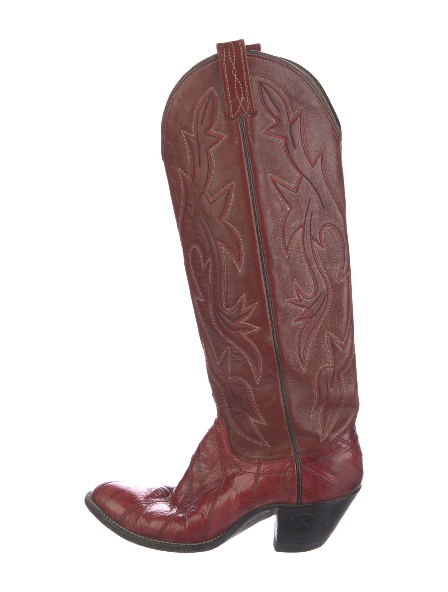 Dan Post Leather Embroidered Accent Western Boots